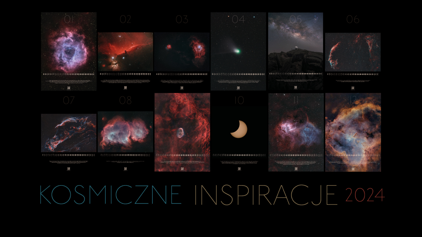 Karty kalendarza kosmiczne Inspiracje na 2024